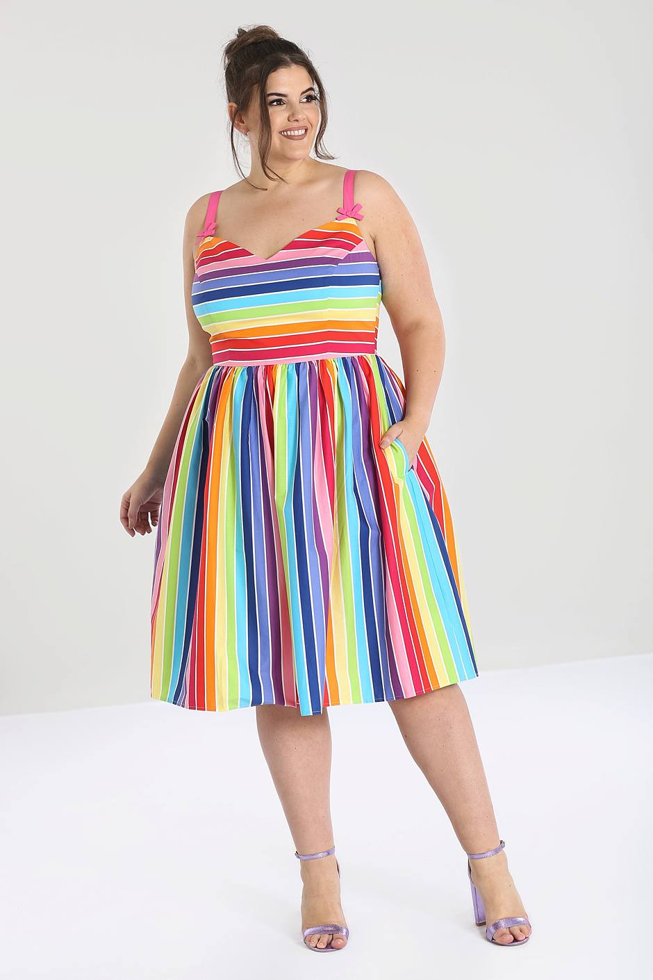 open lace back dress Over The Rainbow 50's Dress – Hell Bunny main image 1